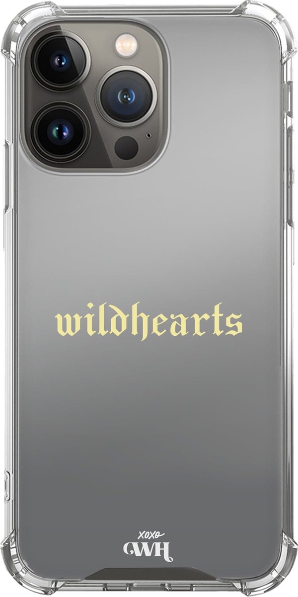 Wildhearts Yellow - Mirror Case iPhone - Spiegelhoesje geschikt voor iPhone 13 Pro Max hoesje - Hoesje met spiegel shockproof bumper beschermhoesje