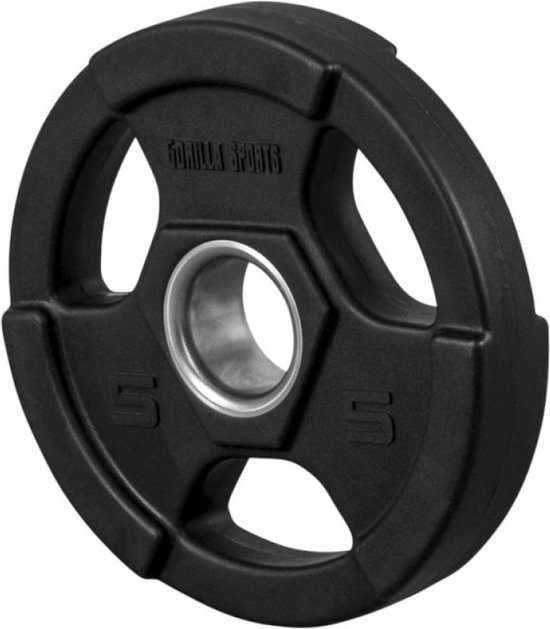 Disques De Poids Set Poids Musculation Olympique 30kg - Disques Caoutchouc Tri-Grip - Compatible Barre 50/51mm | Gorilla Sports équipement Fitness Home Gym
