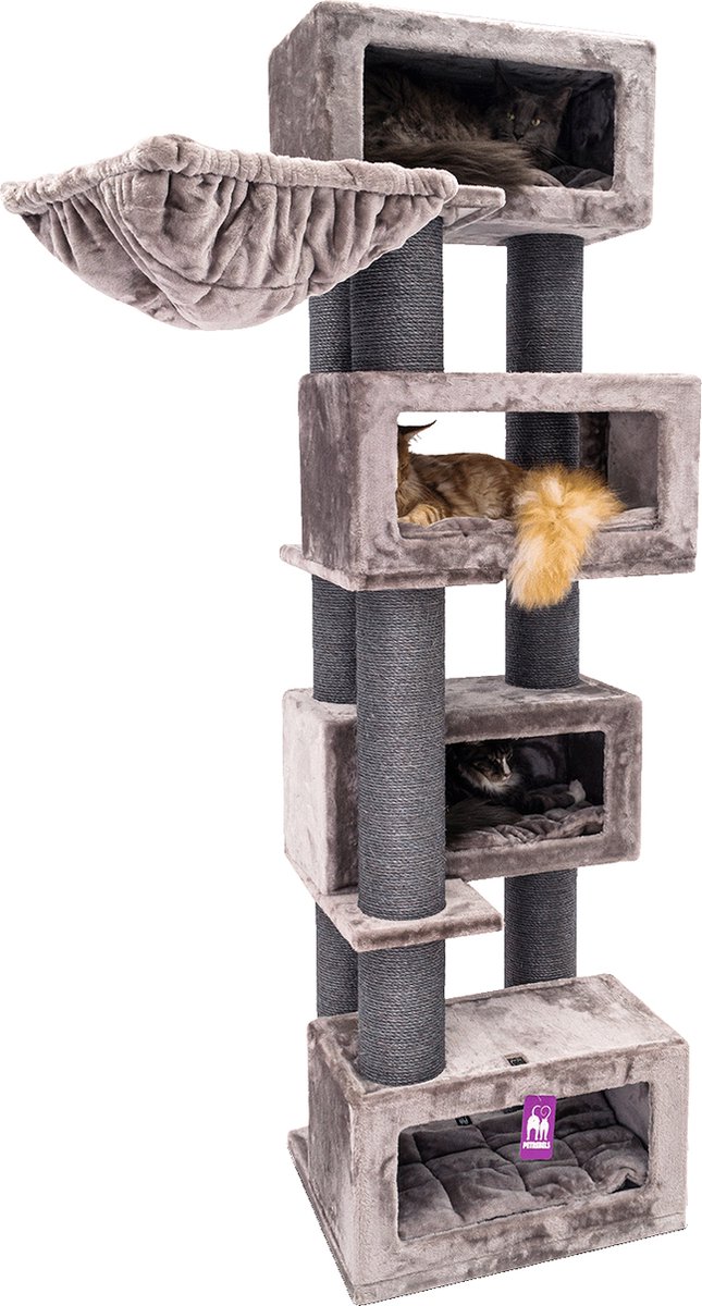 Petrebels Bridgewater 208 Krabpaal XXL - Cappuccino - Voor Grote Katten - 60 x 50 x 208 cm