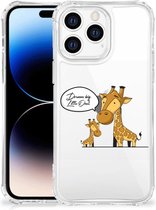 Hoesje Bumper Geschikt voor Apple iPhone 14 Pro Max Telefoon Hoesje met doorzichtige rand Giraffe