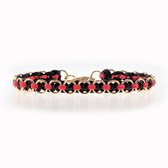 Bracelet Handgemaakt Unisexe - Cordons Serpent Cuir Zwart/ Rouge