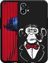 Nothing Phone (1) Hoesje Zwart Chimp Smoking - Designed by Cazy
