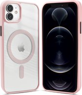 Coverzs telefoonhoesje geschikt voor Apple iPhone 12 / 12 Pro hoesje Magneet - magnetisch hoesje - mat - roze