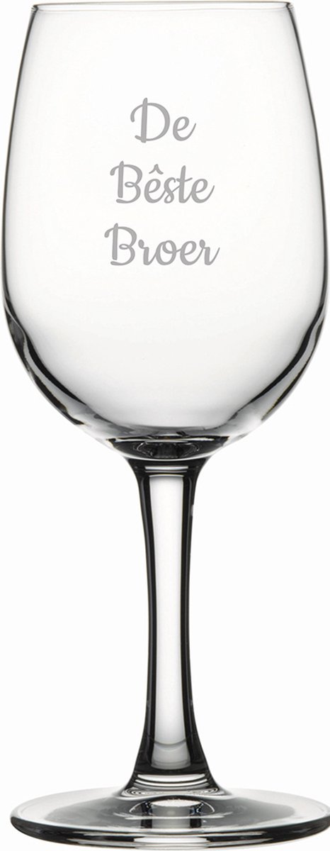Gegraveerde witte wijnglas 26cl De Bêste Broer