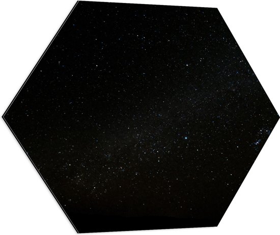 WallClassics - Dibond Hexagon - Donkere Hemel met Sterren - 80x69.6 cm Foto op Hexagon (Met Ophangsysteem)