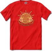 Flower Power - Radiate Good Energy - Vintage aesthetic - T-Shirt - Heren - Rood - Maat XL