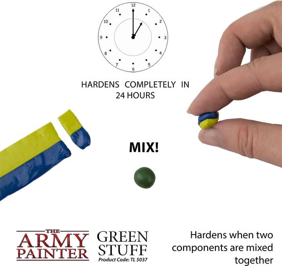 The Army Painter Green Stuff, 20cm 2-delige Kneadatite boetseerklei stopverf voor beeldhouwen - The Army Painter