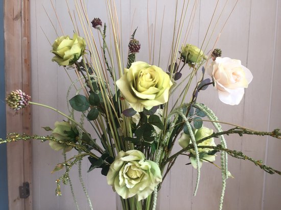 Modern groen wit boeket zijden bloemen/ 100cm / kunstbloemen/ wooninterieur/ cadeau