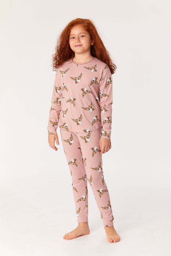 Woody pyjama meisjes - print - uil - 222-1-PZG-Z/932 - maat 152