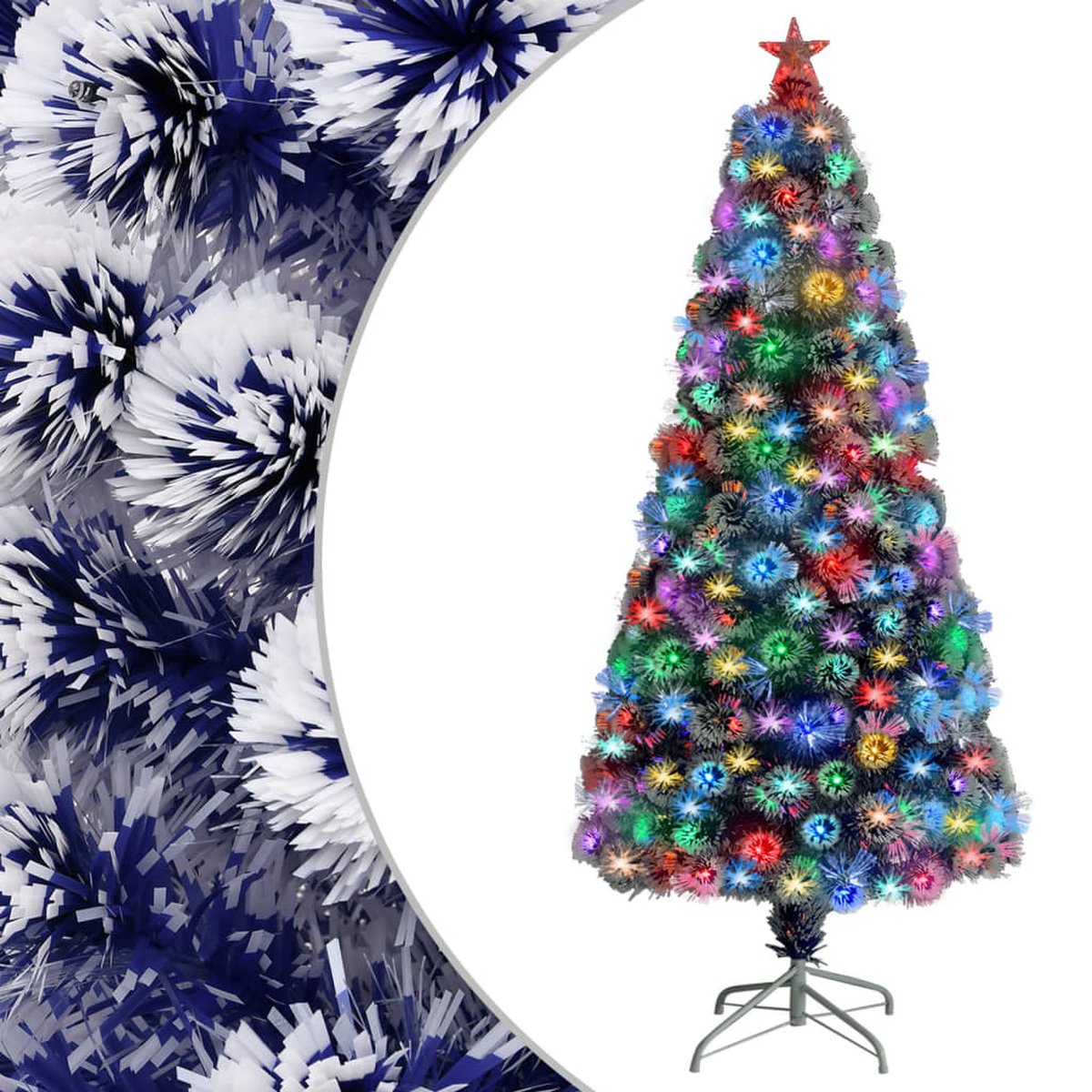 Prolenta Premium - Kunstkerstboom met LED 150 cm glasvezel wit en blauw