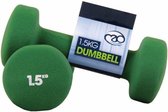 Set 2 Dumbells Neopreen Fitness Mad - groen - 1.5 kilogram