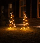 Deux sapins de Noël illuminés de 1,50m de haut - Eclairage extérieur - Guirlandes de Noël - Collection scintillante Sid