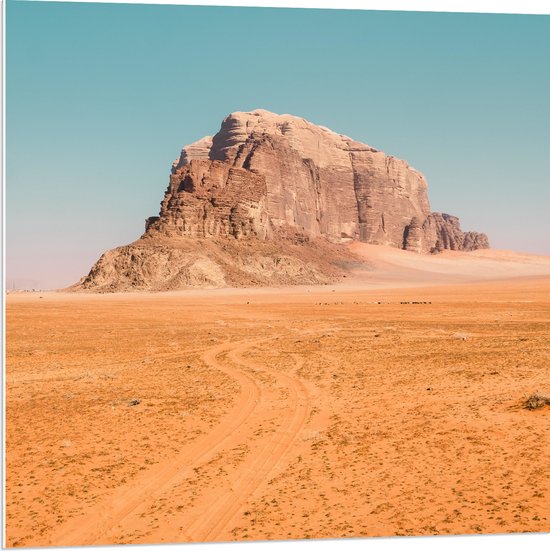 WallClassics - PVC Schuimplaat - Sahara met berg - 80x80 cm Foto op PVC Schuimplaat (Met Ophangsysteem)