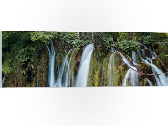 WallClassics - PVC Schuimplaat- Prachtige Watervallen in de Natuur - 90x30 cm Foto op PVC Schuimplaat