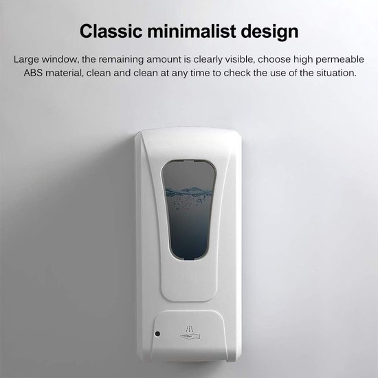 HMJIA Automatische zeepdispenser, 4 niveaus, verstelbaar, elektrische zeepdispenser met sensor, IPX6, waterdichte zeepdispenser voor keuken en badkamer, hotel, restaurant, 300 ml, zwart