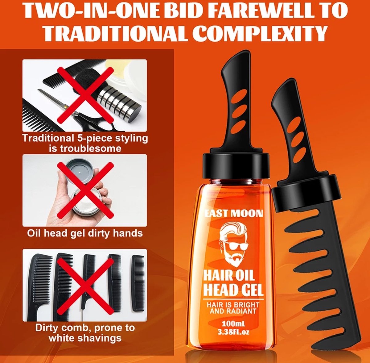 2in1 Hair Wax Gel met kam haargel 2in1 wax trending wax