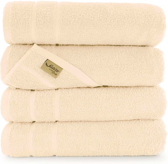 Satize Comfort Handdoeken 50x100 cm - Set van 4 - Badhanddoeken hotelkwaliteit - 100% katoen - Gebroken Wit