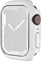 By Qubix Apple Watch 45mm Hard case (open front) - Wit - Convient pour Apple Watch 45mm Black Friday 2022 case - protecteur d'écran - Protection