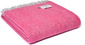 Plaid Visgraat Roze en Zilver - 150x183 - Nieuw Wol - Tweedmill UK