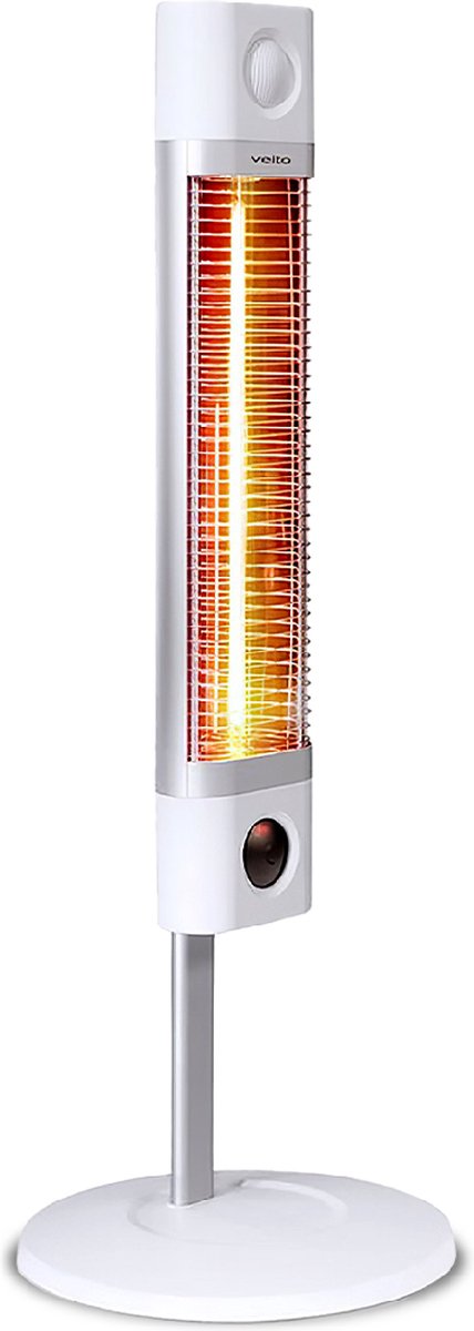 Veito CH 1800RE - Wit - Energiezuinige hoge capaciteit Carbon Infrarood Elektrische Kachel - Terrasverwarming - Elektrisch - Staand - In hoogte verstelbaar - 4 warmtestanden regelbaar - incl. afstandbediening - 1700W