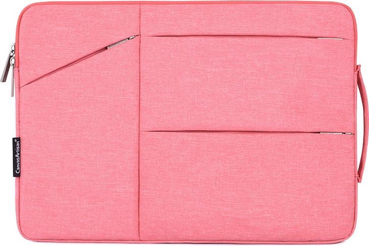 Laptophoes 12 Inch XV – Laptop Sleeve Hoes Case met Extra Vakken – Roze