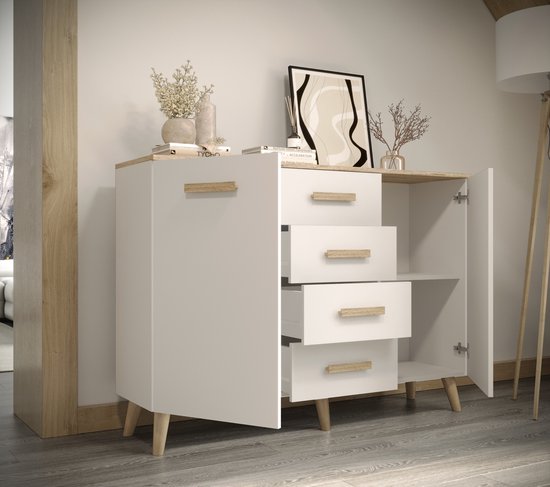 Dndo dressoir, Modern dressoir met 2 deuren, Woonkamerbuffet, TV-kast