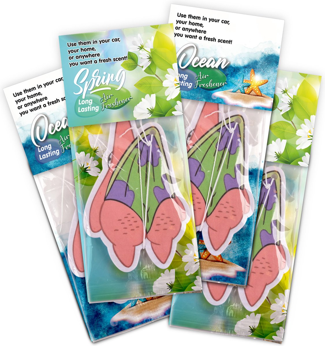 Pink Star Fish Patrick Air Luchtverfrisser Ocean 4 stuks set - Lente Parfum Merch Auto - Accessoires Cadeau