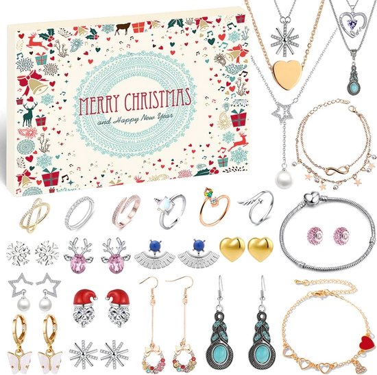 2025 Meisjes Kerst Adventskalender Charm Armband - Kerstcadeau voor vrouwen