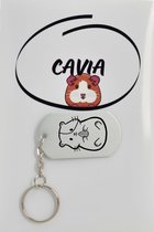 Cavia sleutelhanger inclusief kaart – Cavia liefhebber cadeau - animals - Leuk kado voor je dieren liefhebber om te geven - 2.9 x 5.4CM