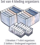 Jeans en ondergoed organizer set van 4 - Kledingkast organizer - Voor broeken/ondergoed/sokken/t-Shirts