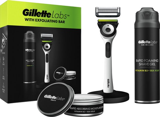 GilletteLabs avec Set de barres exfoliantes - Système de rasage + gel de rasage + crème hydratante - de Gillette pour hommes