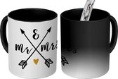 Magische Mok - Foto op Warmte Mokken - Koffiemok - Quotes - Mr & Mrs - Spreuken - Trouwen - Magic Mok - Beker - 350 ML - Theemok