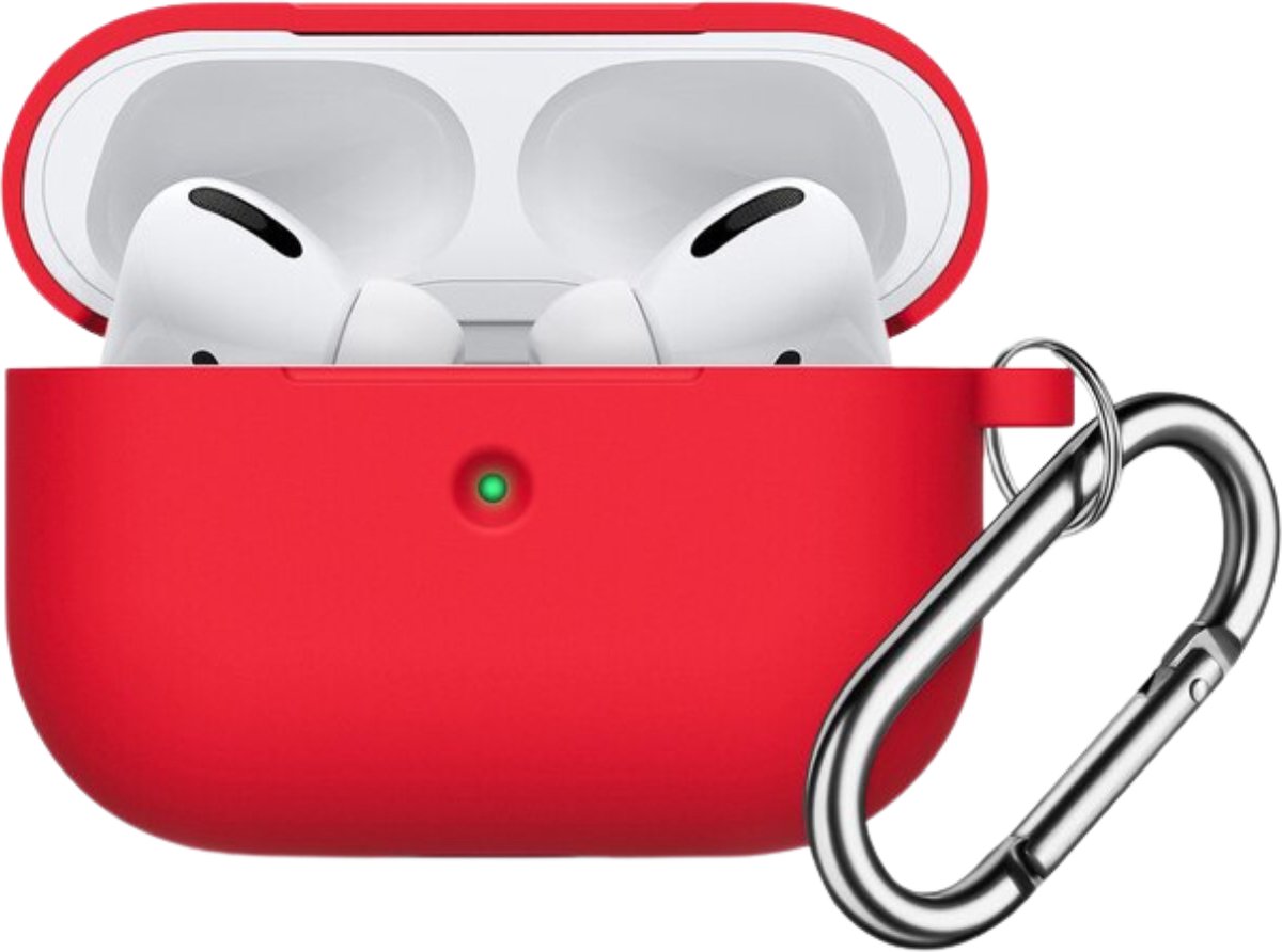 AdroitGoods Hoes voor Apple AirPods Pro - Hoesje - Siliconen Case - Cover - Rood