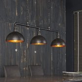 Hanglamp halfronde kap-industrial tube | 3 lichts | zwart / grijs | metaal | eetkamer / eettafel lamp | modern / sfeervol design