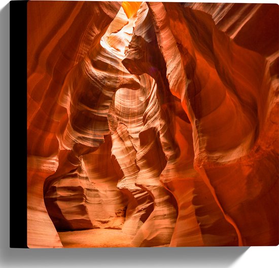 WallClassics - Canvas  - Antelope Canyon Gang in Ravijn - 30x30 cm Foto op Canvas Schilderij (Wanddecoratie op Canvas)