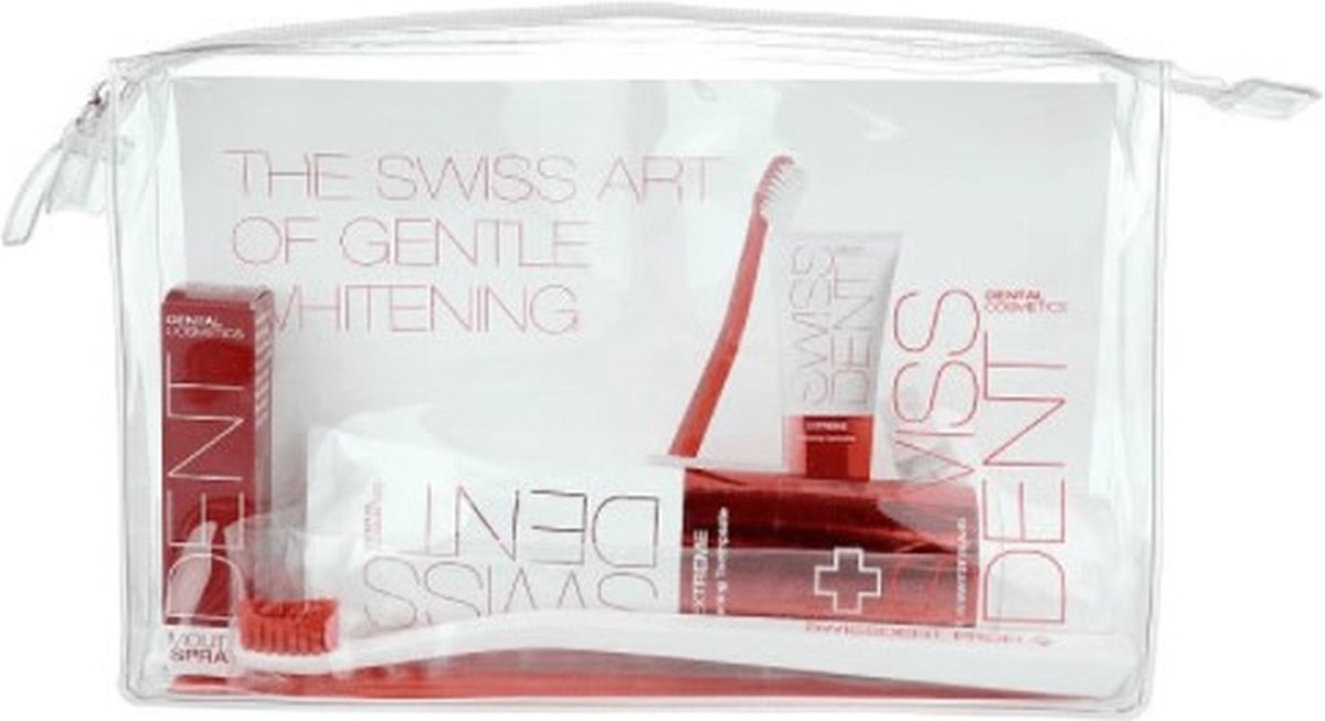 Goedkoopste Tandpasta met Borstel Set Swissdent 4 Onderdelen