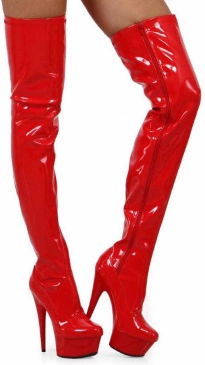 Soisbelle Overknee Boot SB303 Rood Imitatielakleer Maat 41