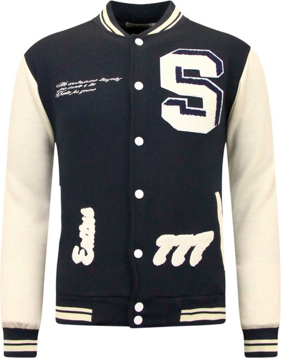 College Jacket Heren Vintage - 7798 - Navy