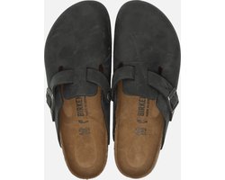 Birkenstock Boston Black narrow Fettleder Oiled Leather Heren Clogs - Zwart - Maat 43