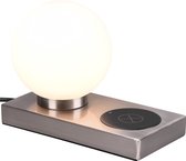 LED Tafellamp - Tafelverlichting - Trion Cobra - E14 Fitting - Rechthoek - Mat Nikkel - Aluminium