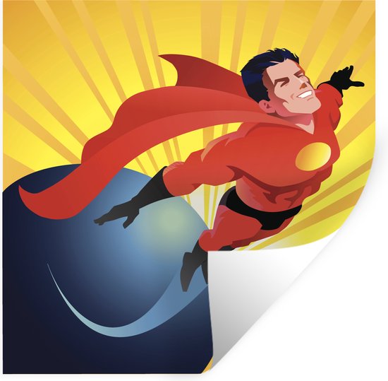 Stickers muraux - Sticker Feuille - Une illustration d'un super-héros  volant au-dessus... | bol