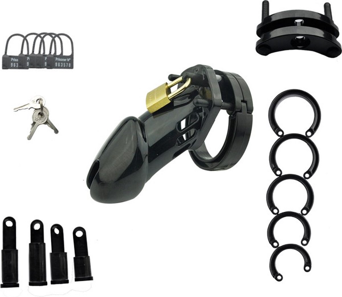 Goedkoopste Chastity cage - Kuisheidskooi - Plastic - Seksspeeltjes - kuisheidsriem - 5 maten - Chastity set