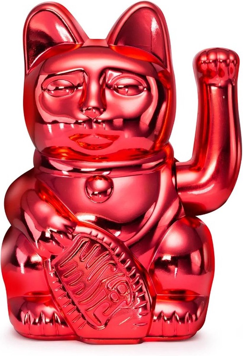 Donkey - Wuivende Gelukskat Maneki-Neko - glanzend rood - Special Xmas ...