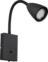 LED Wandspot - Wandverlichting - Torna Wolly - GU10 Fitting - 1-lichts - Rechthoek - Mat Zwart - Aluminium