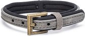 Beeztees Balacron Ax - Honden Halsband - Kunstleer - Grijs - Nekomvang van-tot x breedte: 21-26 cm x 10 mm