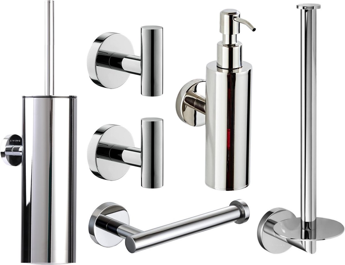 Avalo Toiletaccessoireset Zwart 4-delig - Luxe Toilet Set - Toiletbors