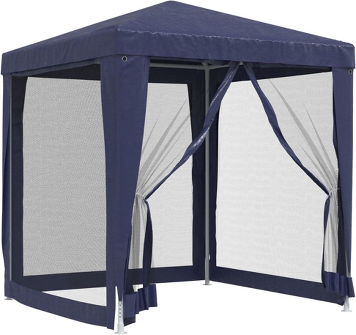 vidaXL Partytent met 4 mesh zijwanden 2x2 m HDPE blauw