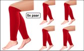 5x Paar Beenwarmers Milano rood - Thema feest party disco festival partyfeest sport