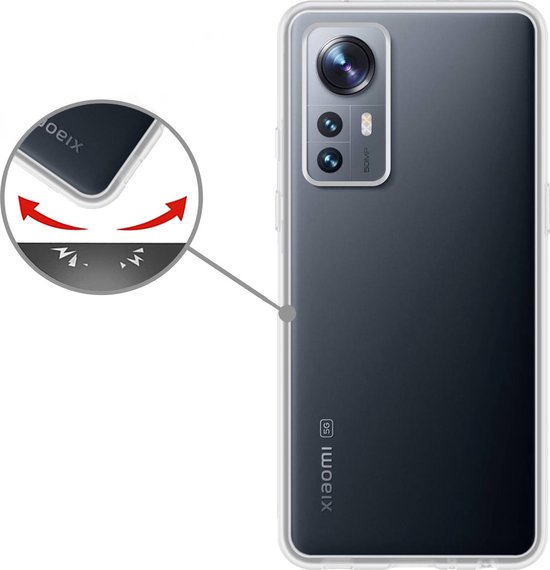 Coque Xiaomi 12X Coque Arrière en Siliconen Avec 2x Protecteur d'Ecran - Coque Xiaomi 12X Silicone - Transparente