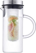Carafe à eau Silberthal - 1 L - Glas avec insert de fruits - Carafe à eau - Fermeture automatique - Carafe verseuse